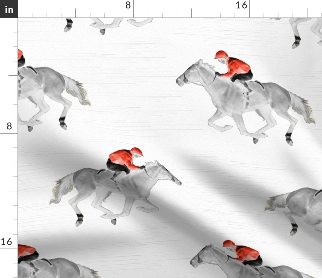 Thoroughbred Equestrian Race Horse Horses Off To The Races Derby Custom Printed Fabric by Spoonflower Various Fabrics by the Yard or Fat Quarter